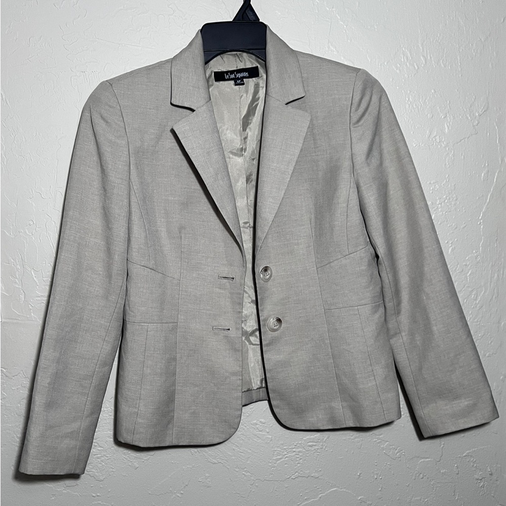 LE SUIT SEPARATES BEIGE LONG SLEEVE BLAZER SIZE 6P